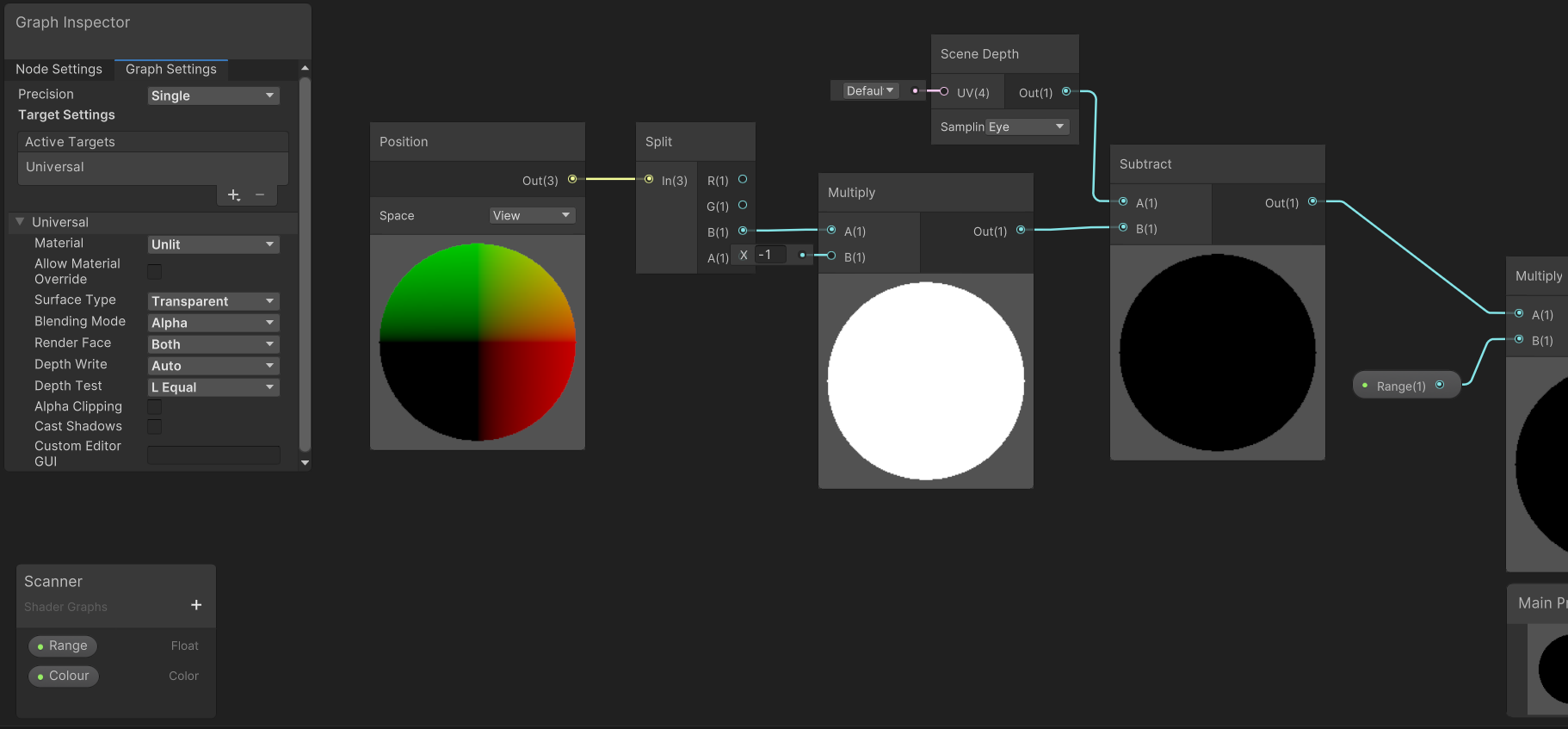 Echolocation effect Shader Graph