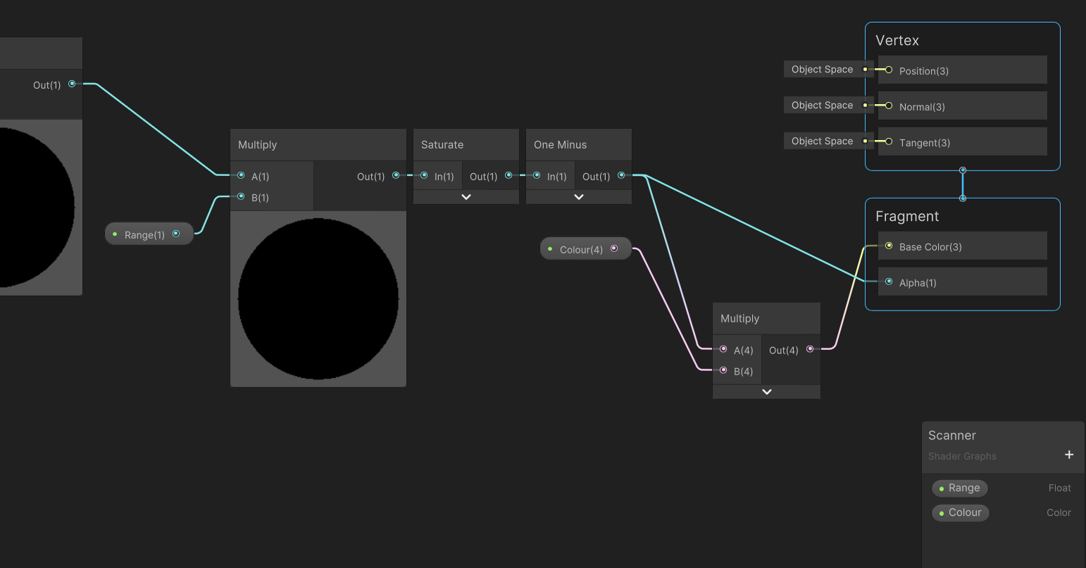 Echolocation effect Shader Graph